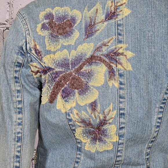 Z.Cavaricci Beaded and Sequin Jean Blazer, Women's Medium - Picture 2 of 14